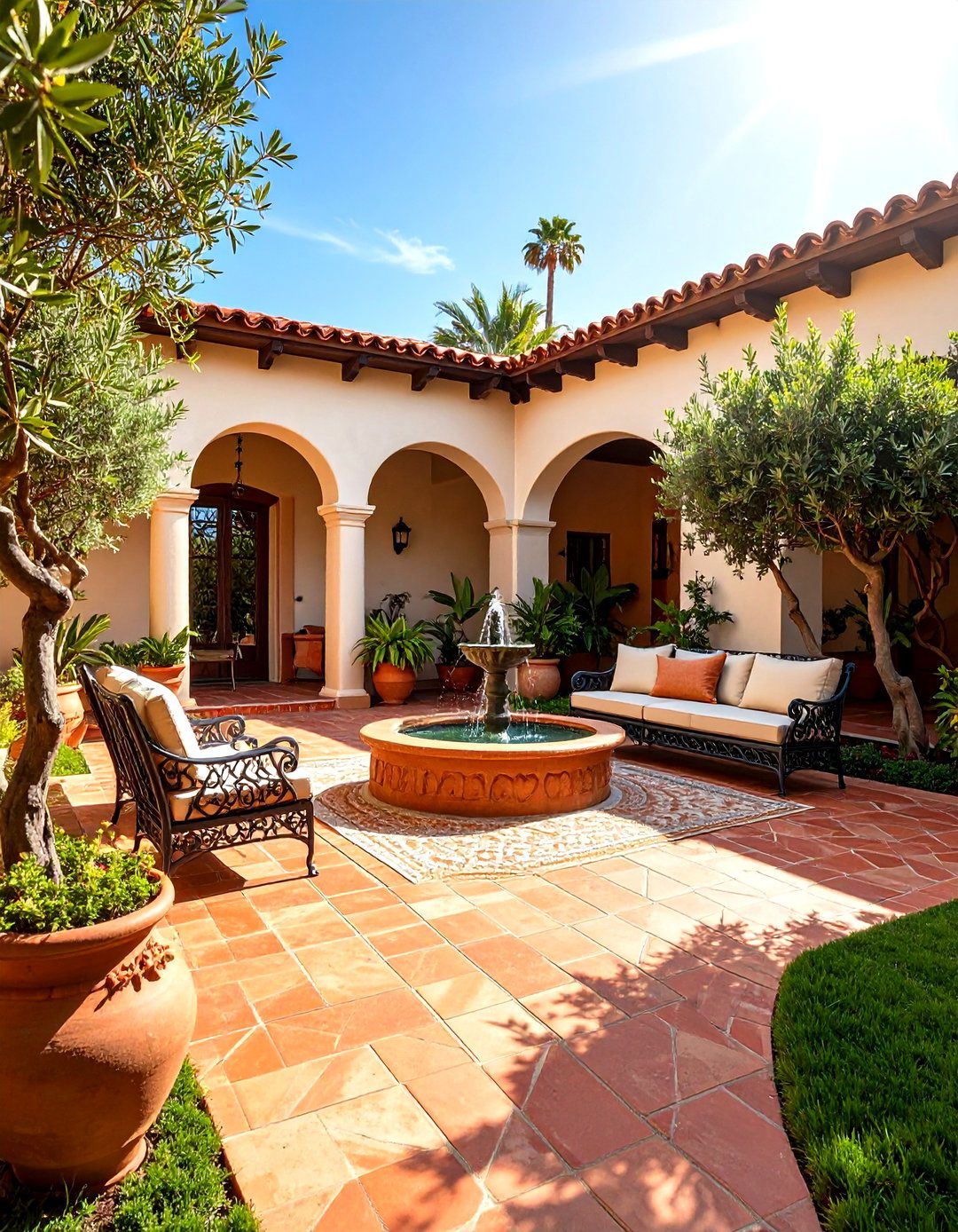 Mediterranean Terracotta Patio - 24 Small Backyard Patio Ideas