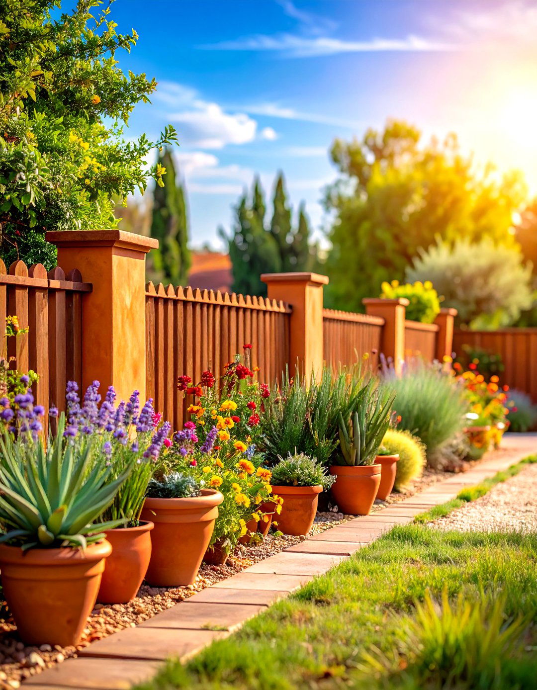Mediterranean Terracotta and Warm Earth Tones - 24 Fence Painting Ideas