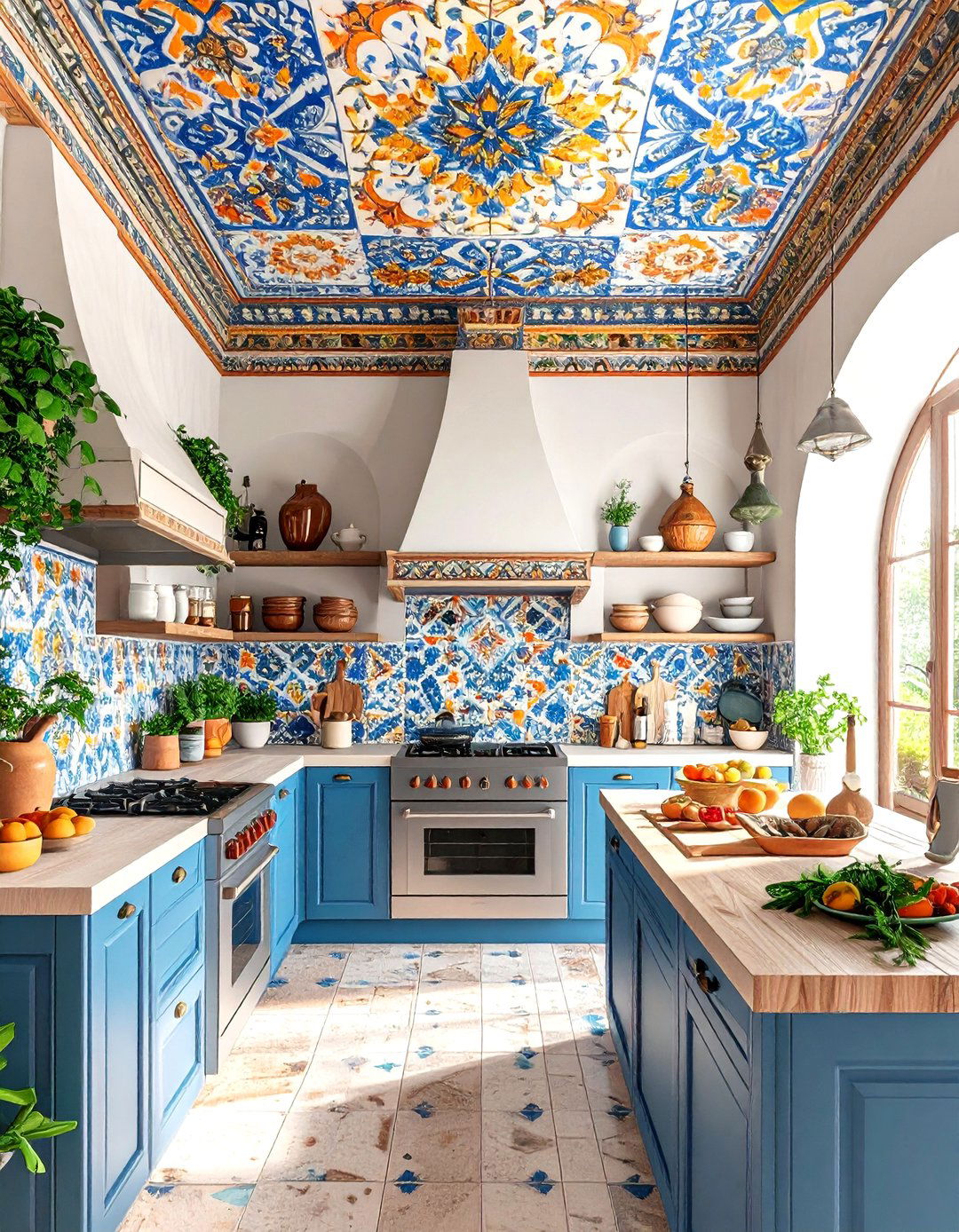 Mediterranean Tile Ceiling Patterns - 24 Ceiling Murals