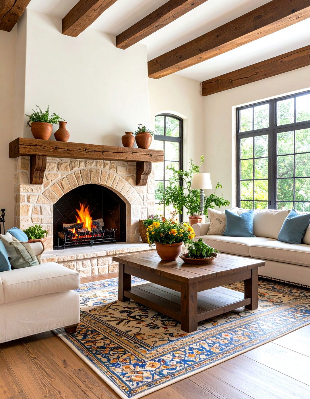 Mediterranean Villa Fireplace with Tuscan Elements - 24 Fireplace Decor Ideas