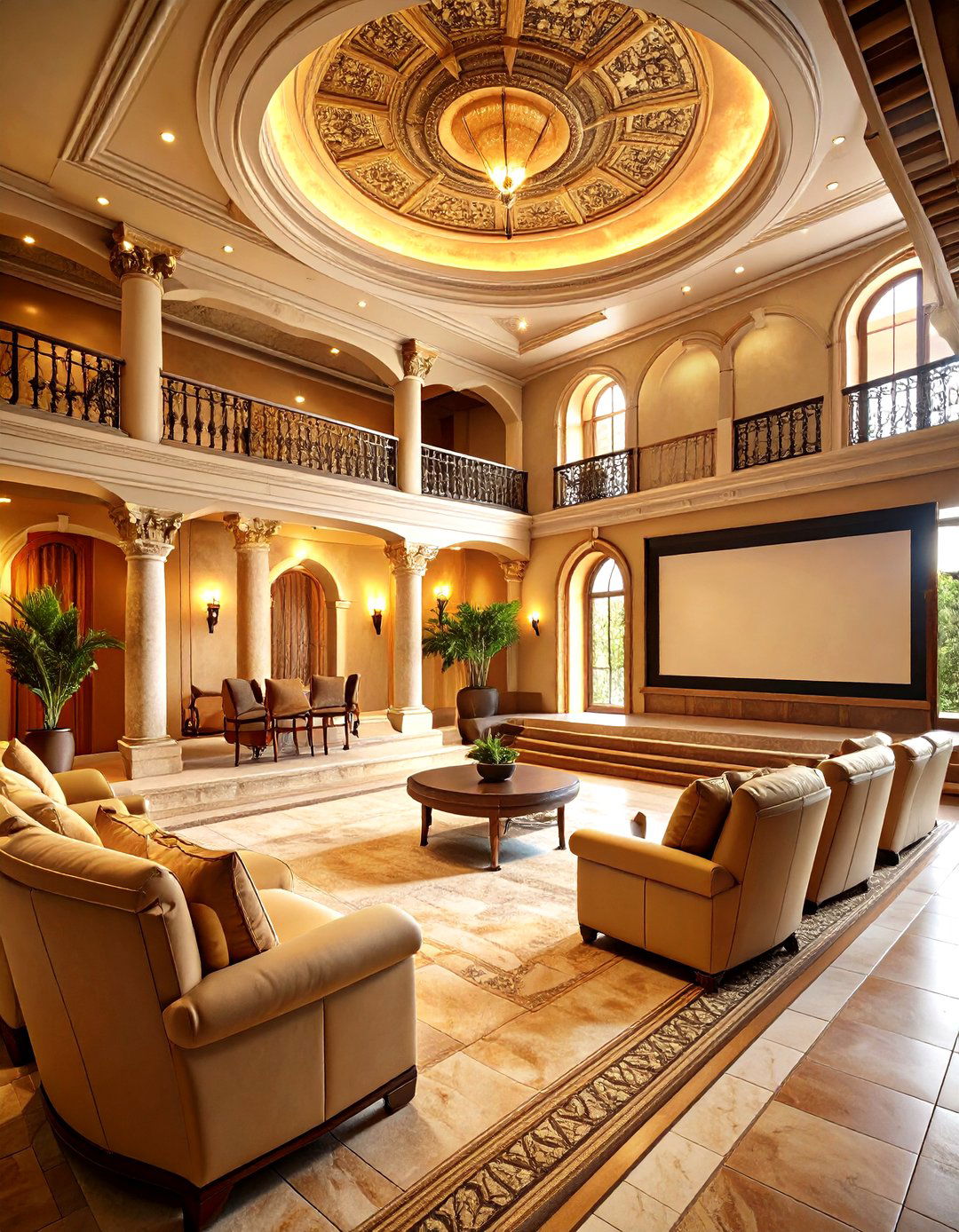 Mediterranean Villa Theater Style - 24 Home Theater Ideas