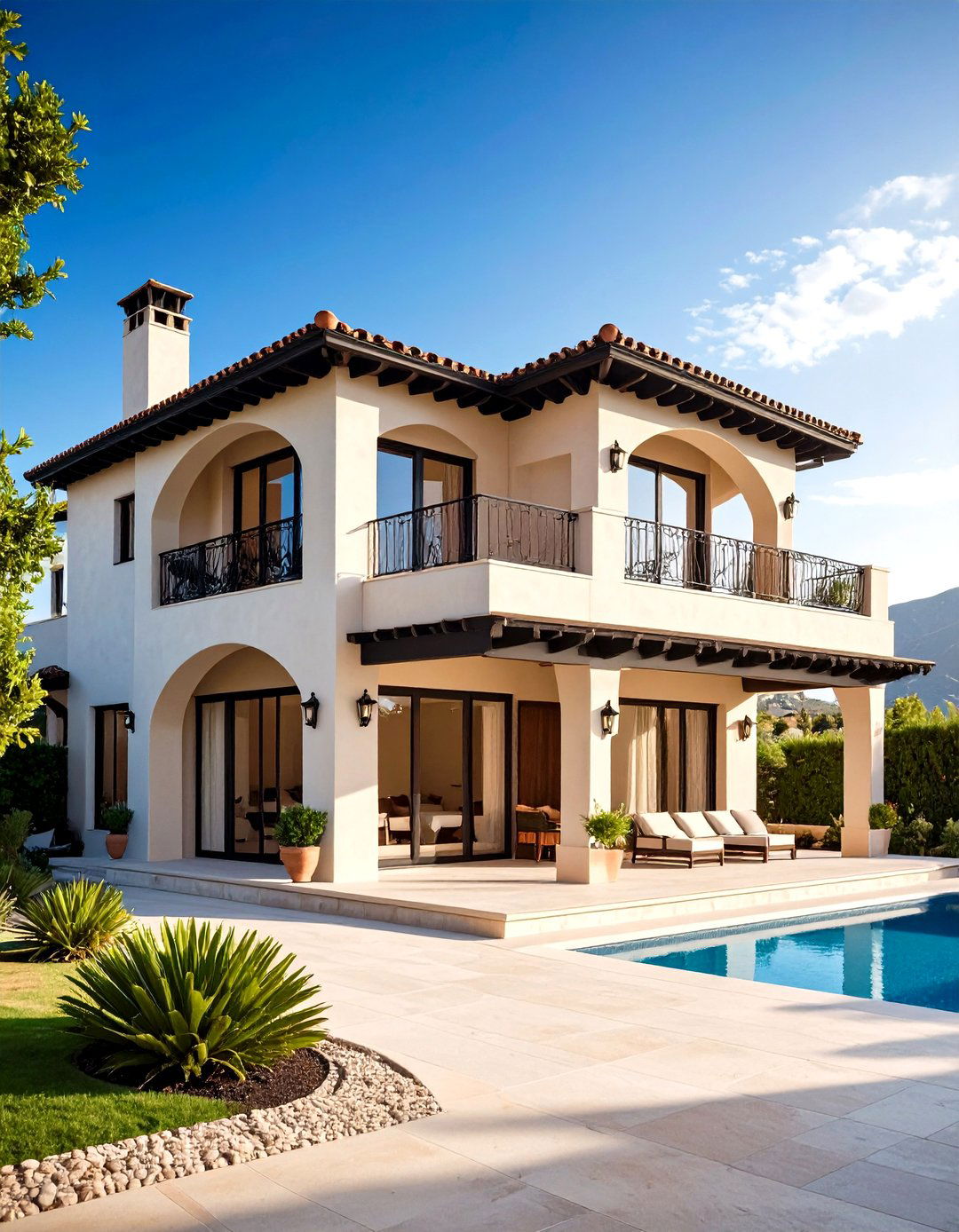 Mediterranean Villa Warmth - 24 houses with black roofs