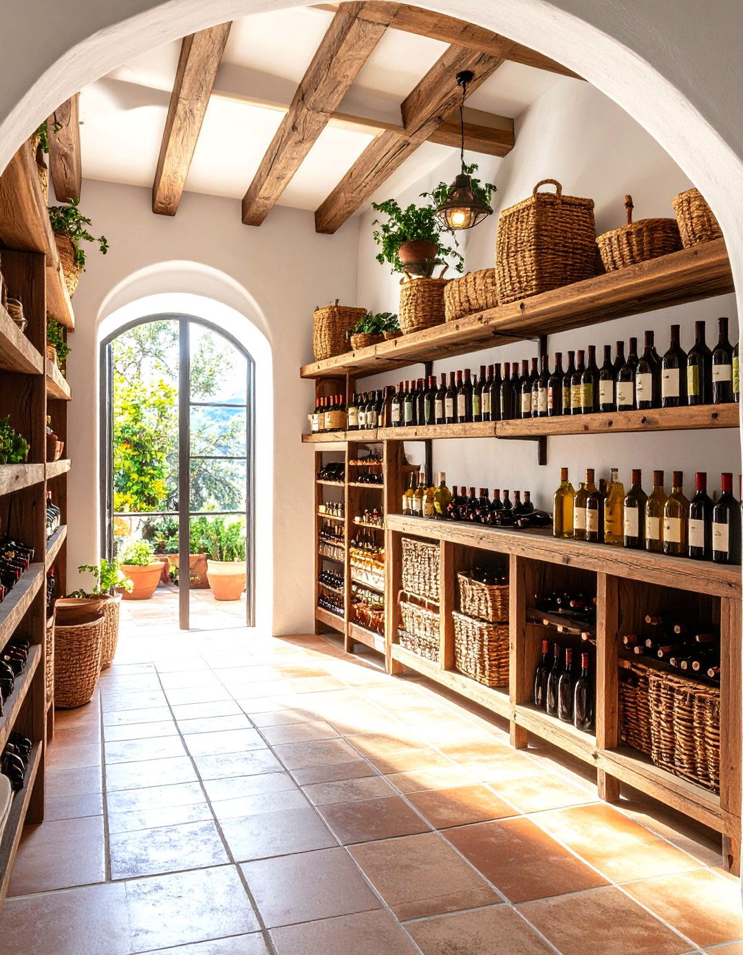 Mediterranean Walk in Pantry with Terra Cotta Accents - 24 Walk in Pantry Ideas