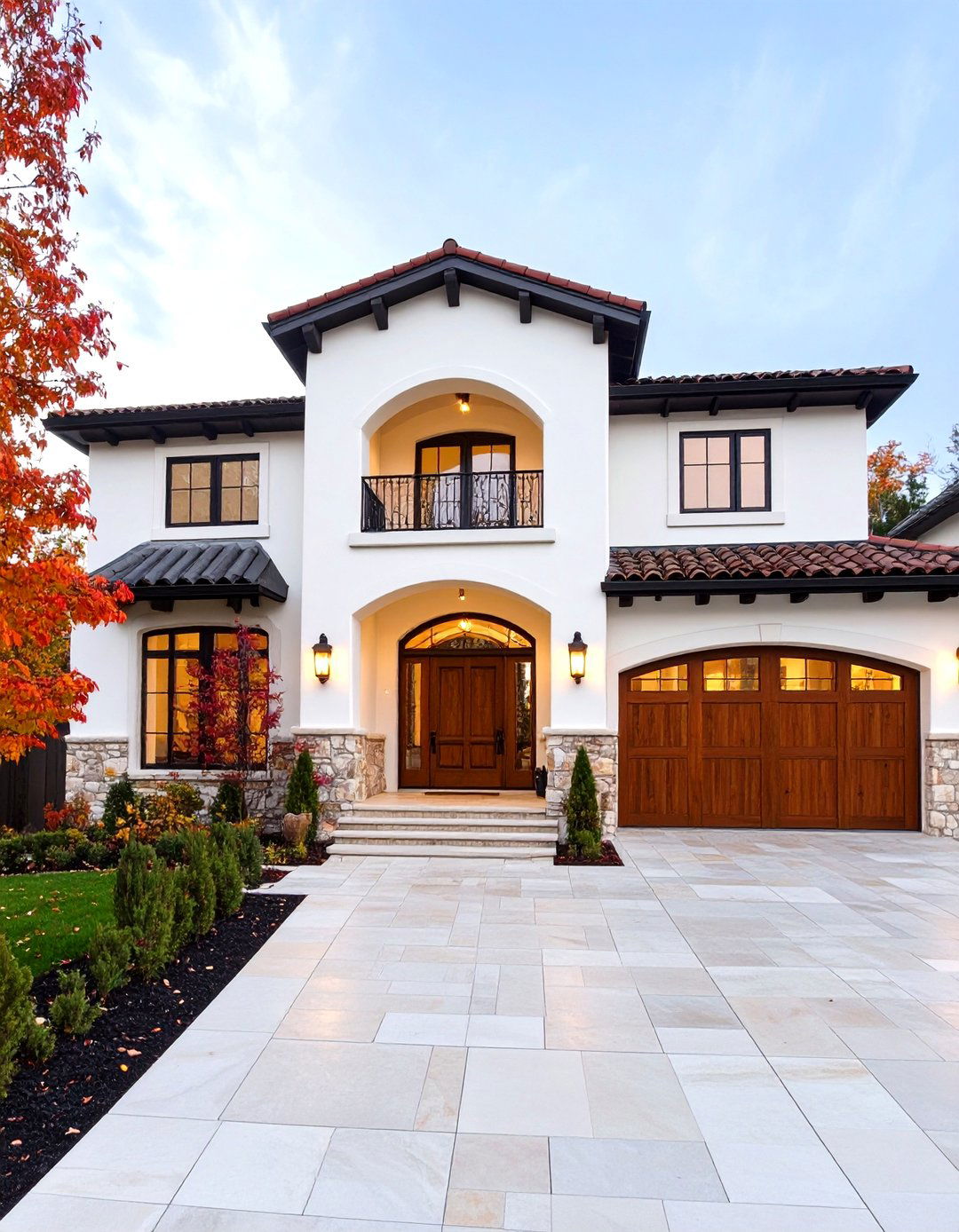 Mediterranean White Stucco Look Siding - 24 White Siding House Designs