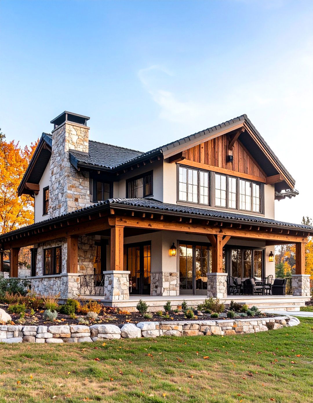 Mediterranean Wood Beam Features - 24 Black House With Wood Accents