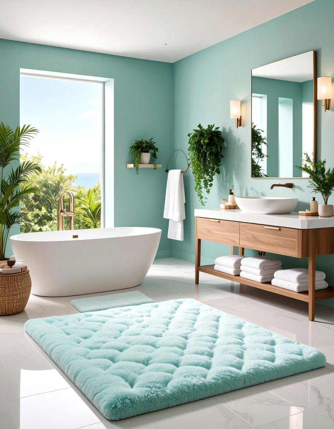 Memory Foam Plush Bathroom Rugs - 24 Bathroom Rug Ideas