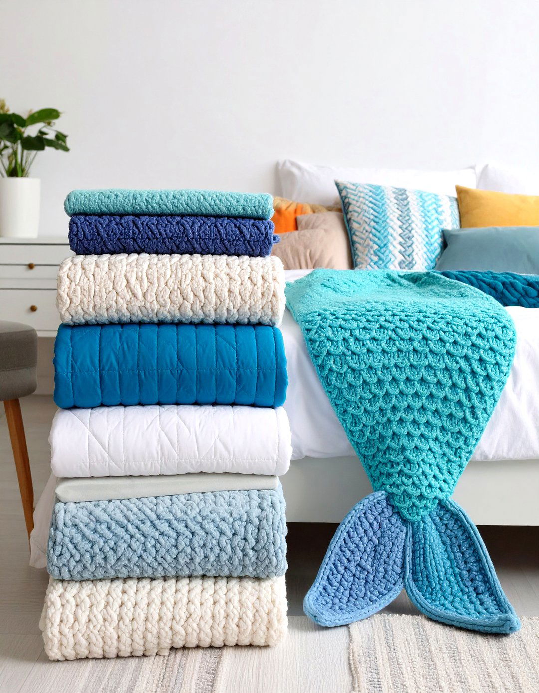 Mermaid Tail Blanket Collection - 24 Mermaid Bedroom Ideas