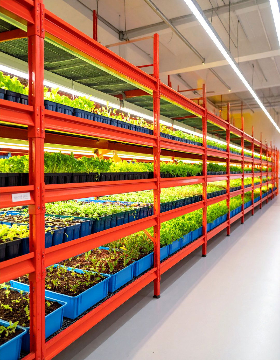 Mesh Bottom Propagation Shelving - 24 Greenhouse Shelving Ideas