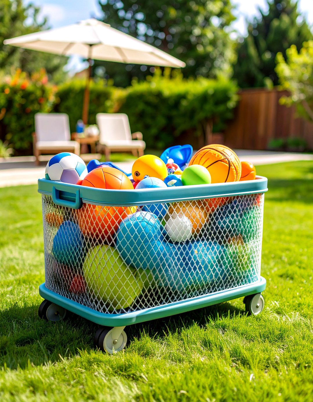 Mesh Rolling Pool Containers - 24 Outdoor Toy Storage Ideas