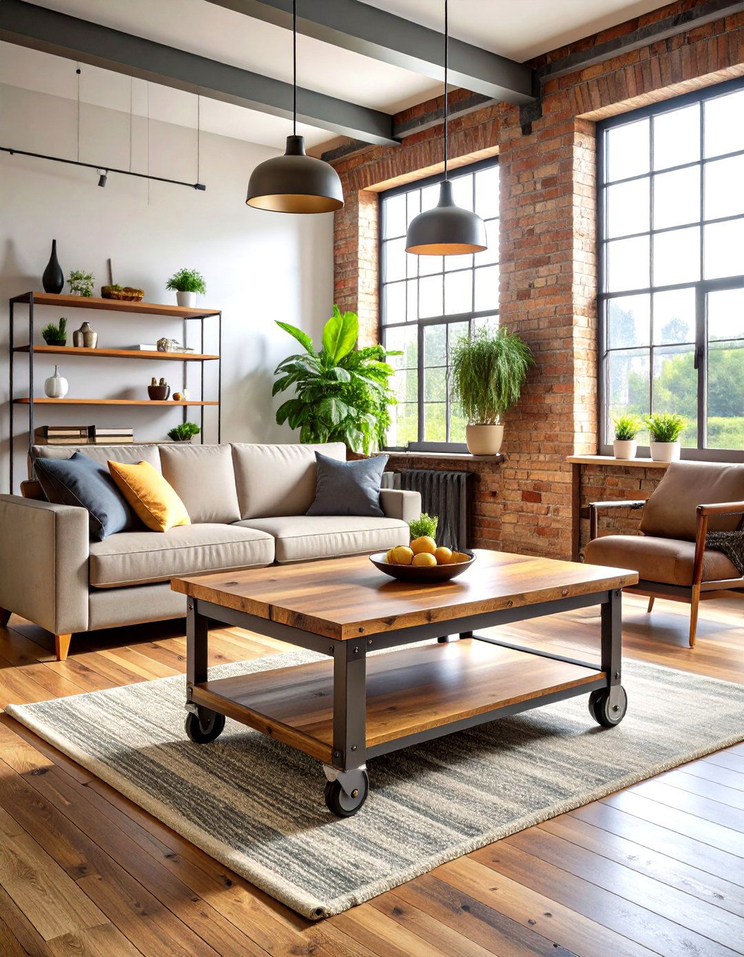 Metal Coffee Table Centerpieces - 24 Industrial Living Room Ideas