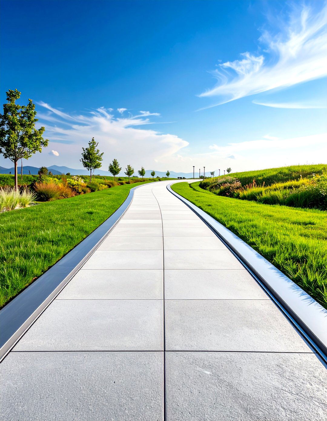 Metal Edged Modern Pathway - 24 Asphalt Walkway Ideas