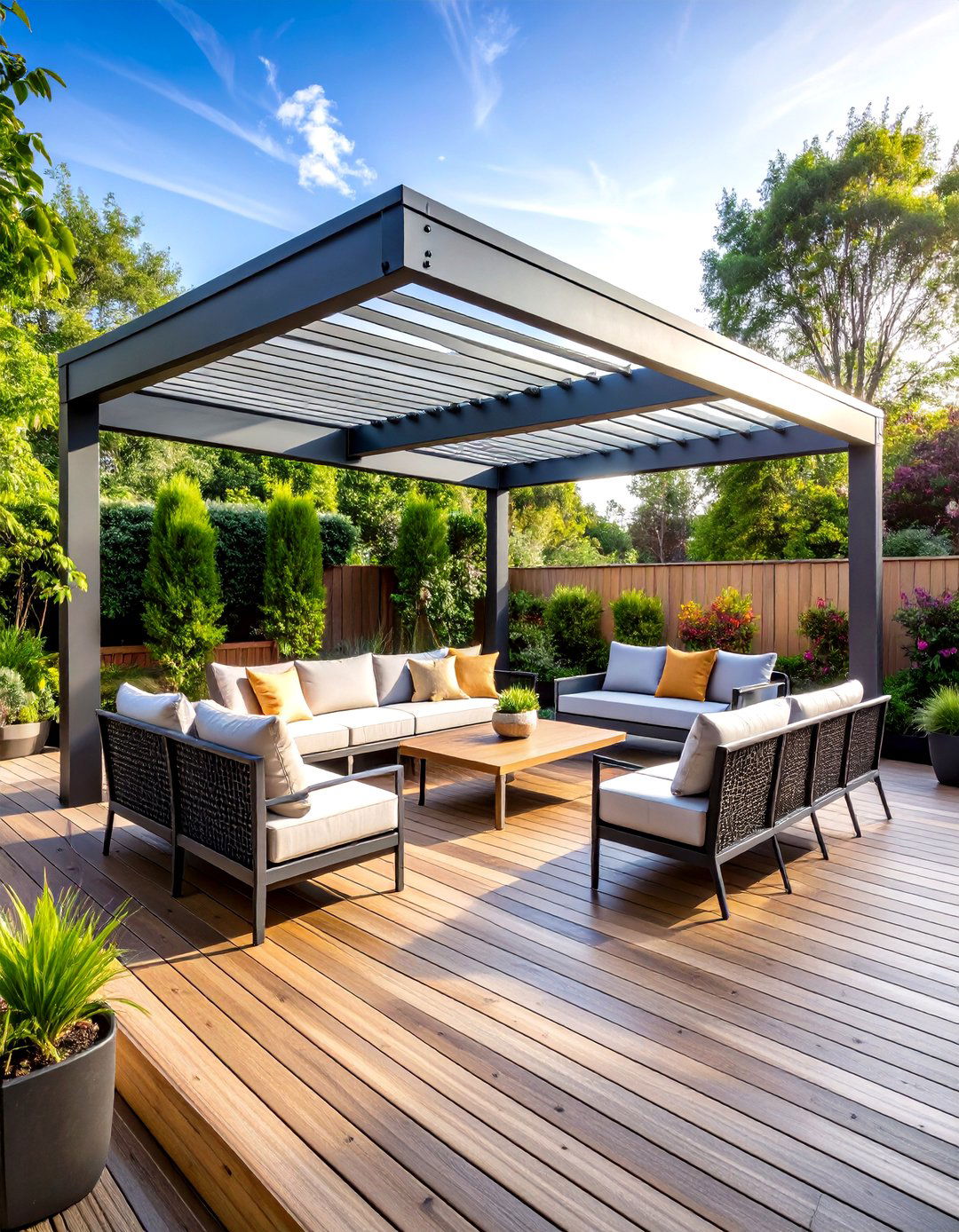 Metal Frame Deck Cover - 24 Covered Deck Ideas