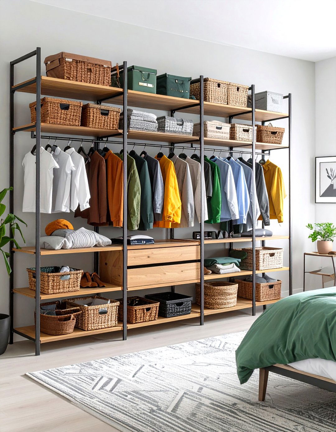 Metal Grid Organization System - 24 Open Closet Ideas