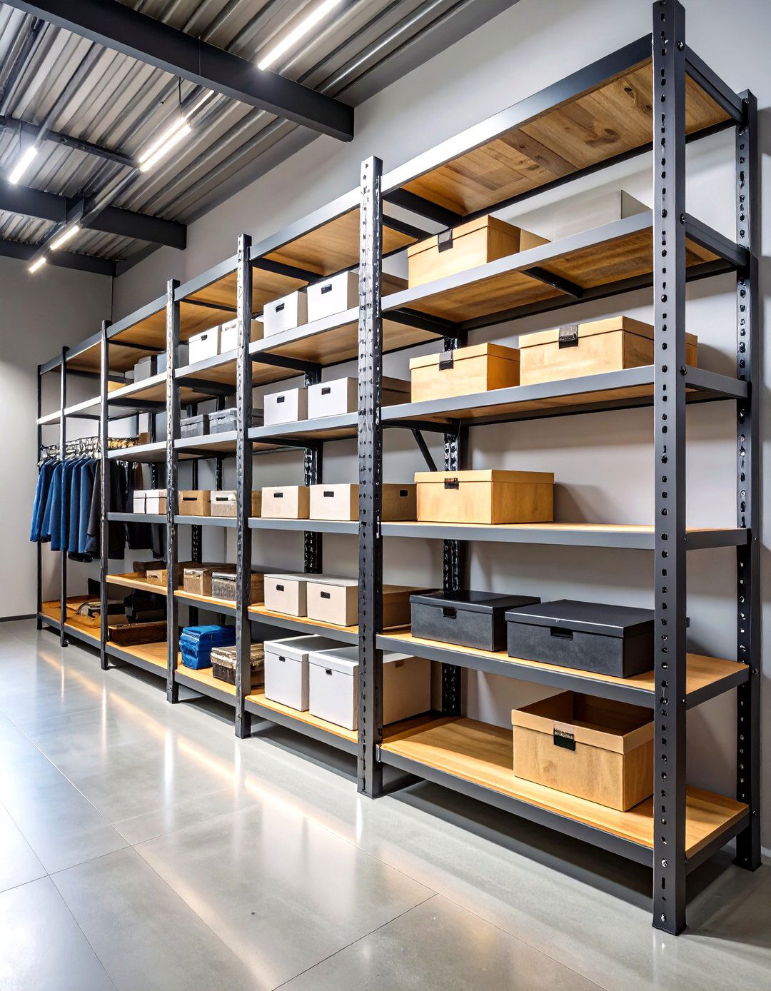 Metal Industrial Style Shelving - 24 Closet Shelving Ideas