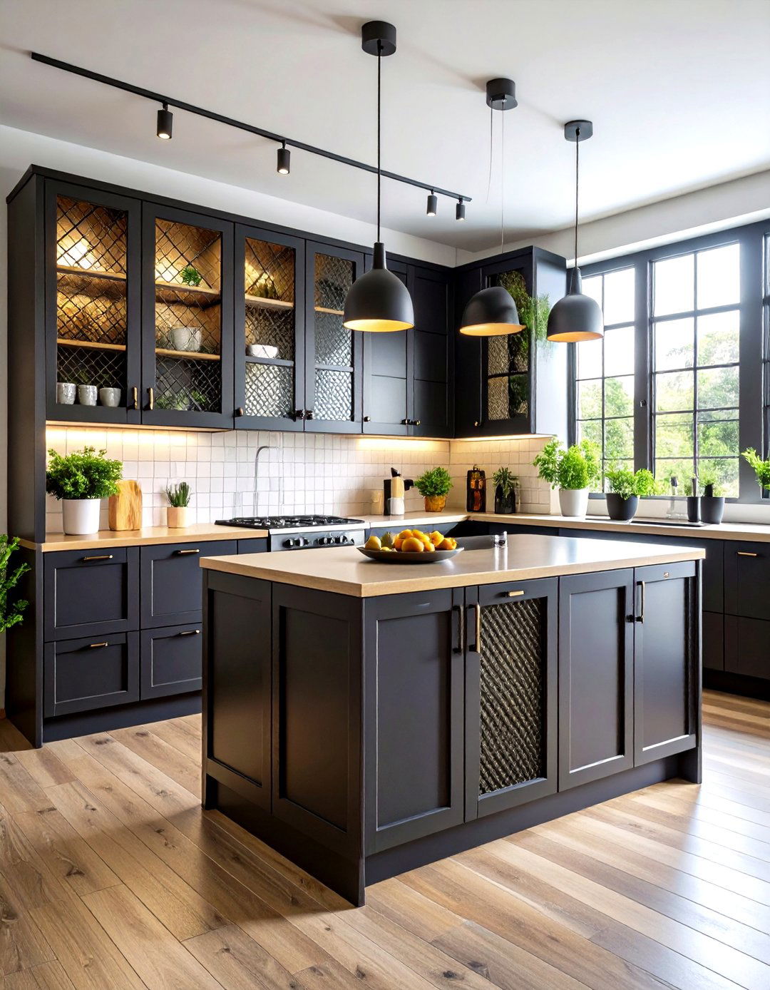 Metal Mesh Contemporary Kitchen Doors - 24 Kitchen Door Design Ideas