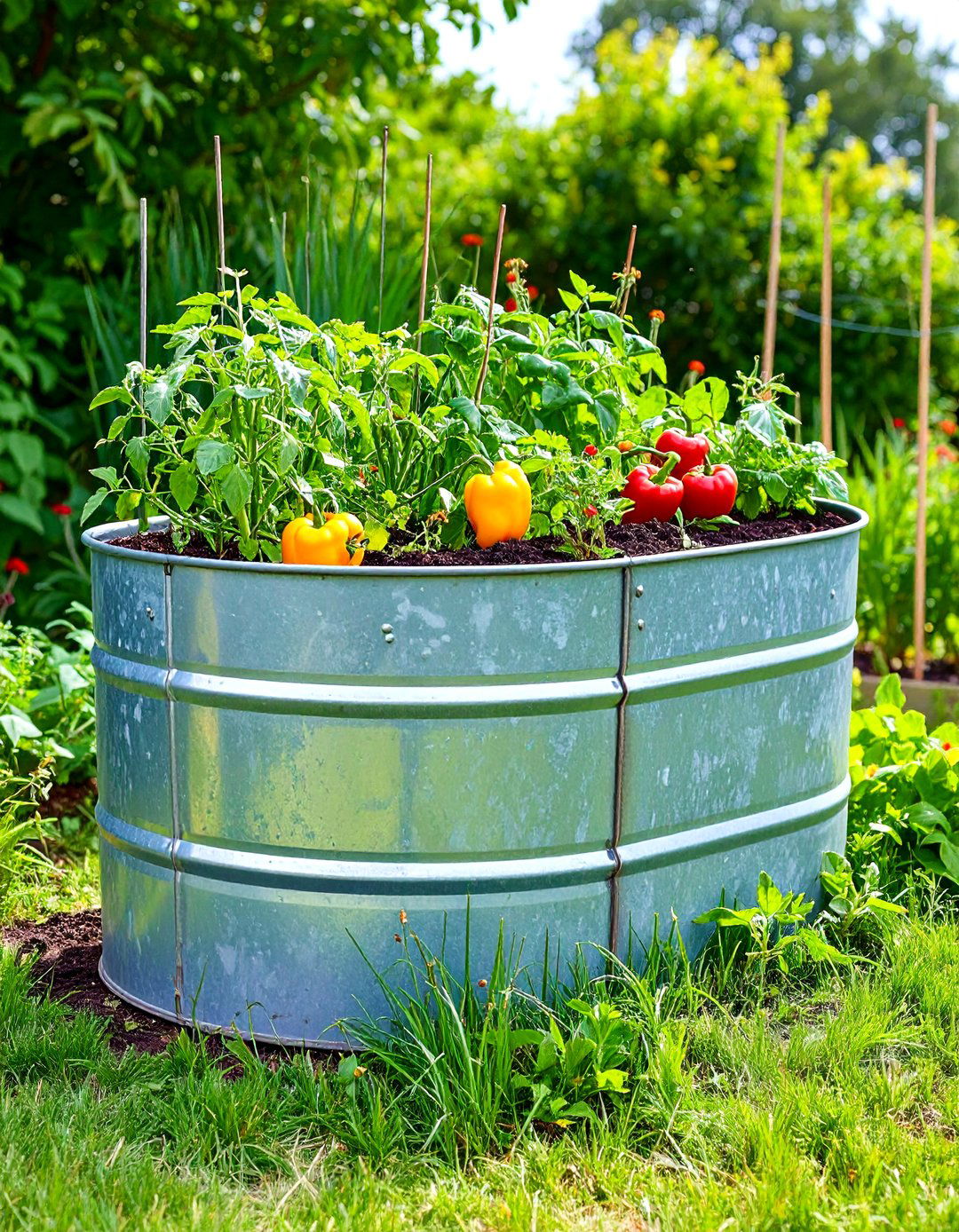 Metal Stock Tank Gardens - 24 Inexpensive Raised Garden Bed Ideas