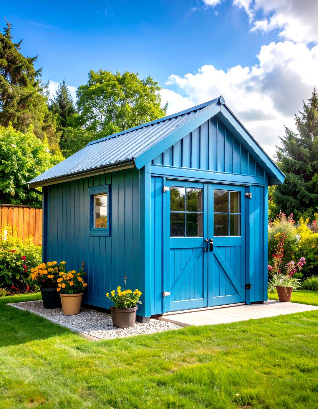Metal Storage Shed with Weather Protection - 24 Lawn Mower Storage Ideas