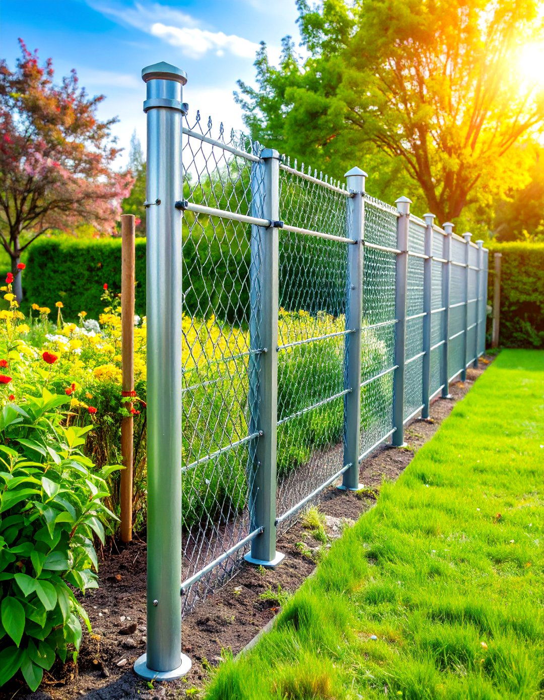 Metal T Post and Mesh Temporary System - 24 Vegetable Garden Fence Ideas