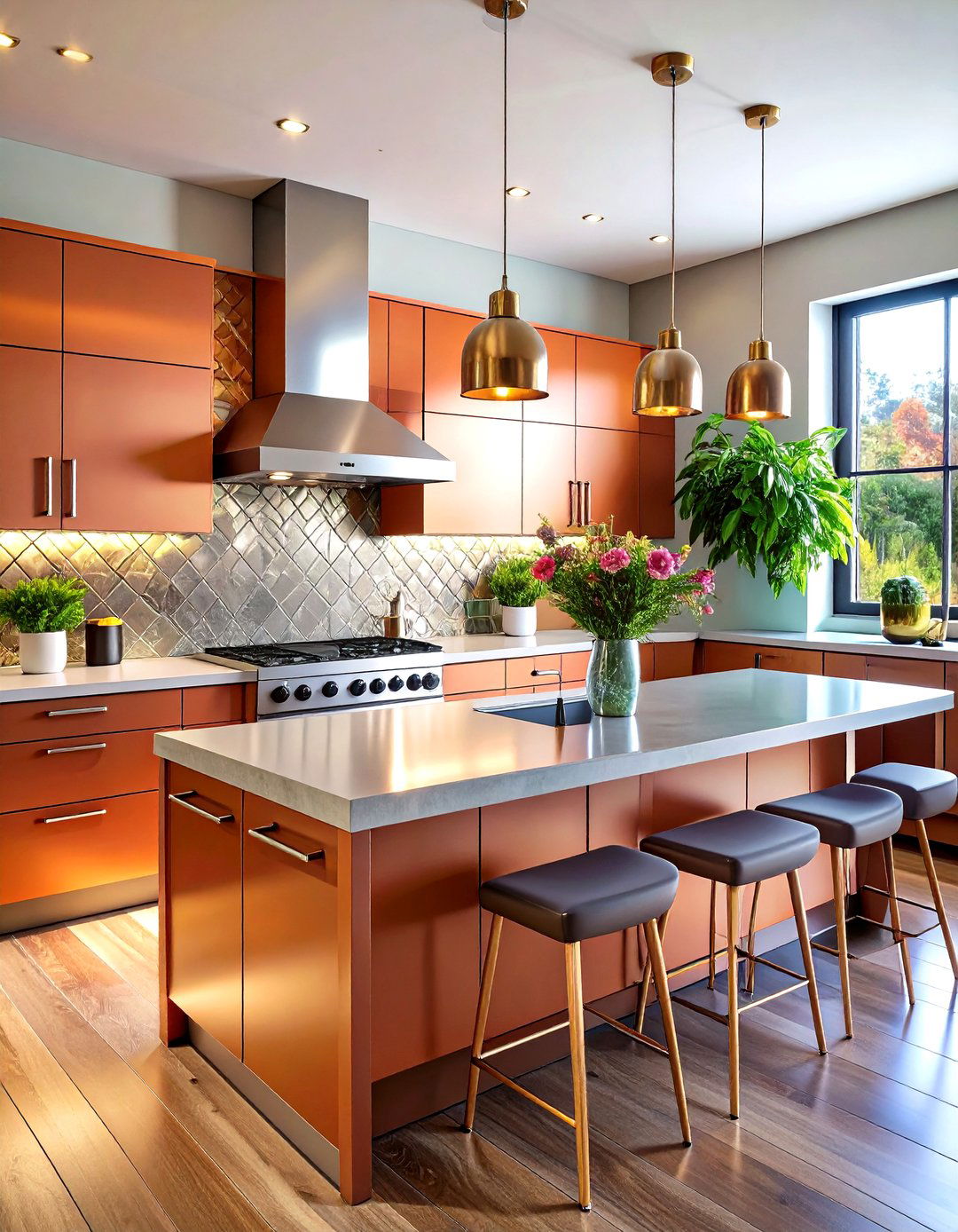 Metal Tile Backsplash with Contemporary Shine - 24 Kitchen Backsplash Ideas