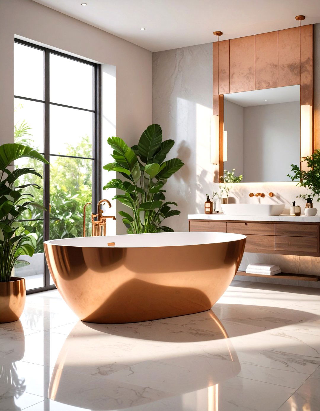 Metallic Accent Bathtub Surround - 24 Bathtub Surround Ideas