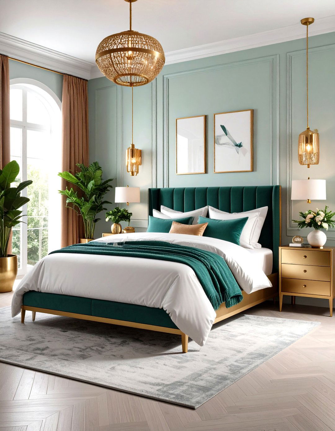Metallic Accent Boho Bedroom Glamour - 24 Colorful Boho Bedroom Ideas