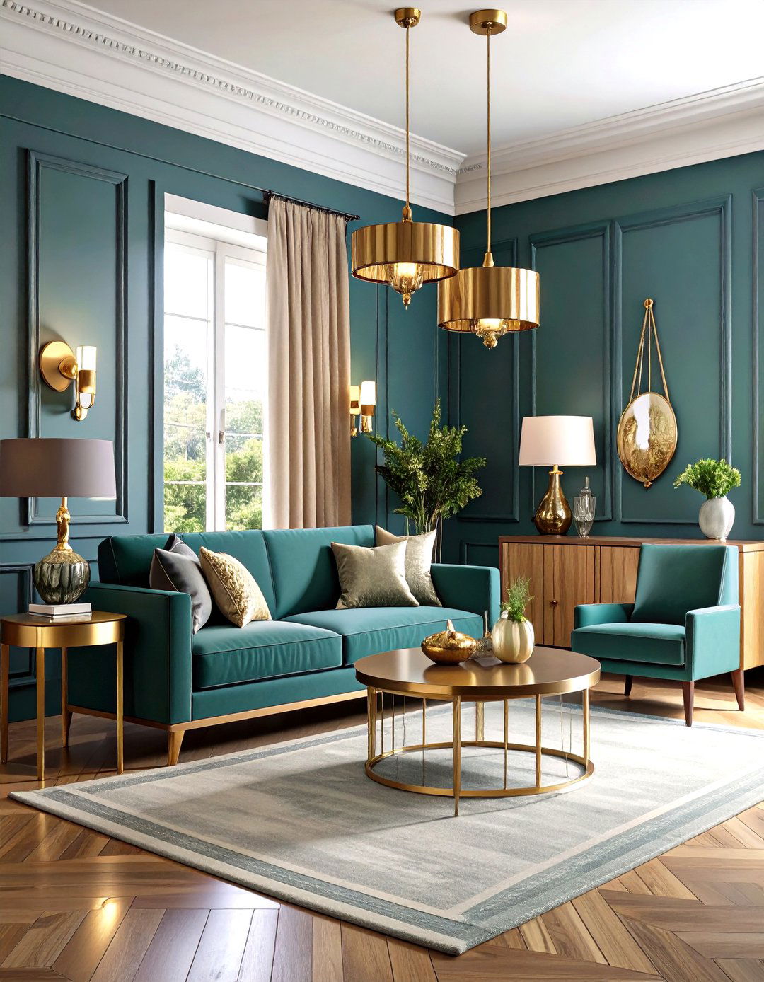 Metallic Accent Details - 24 Transitional Interior Design Ideas