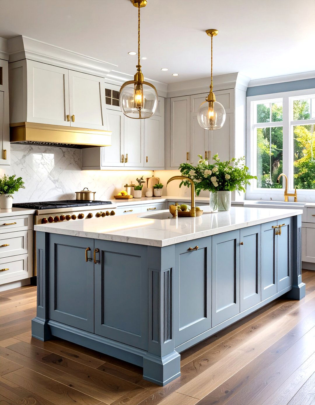 Metallic Accent Glamorous Shiplap - 24 Shiplap Kitchen Island Ideas