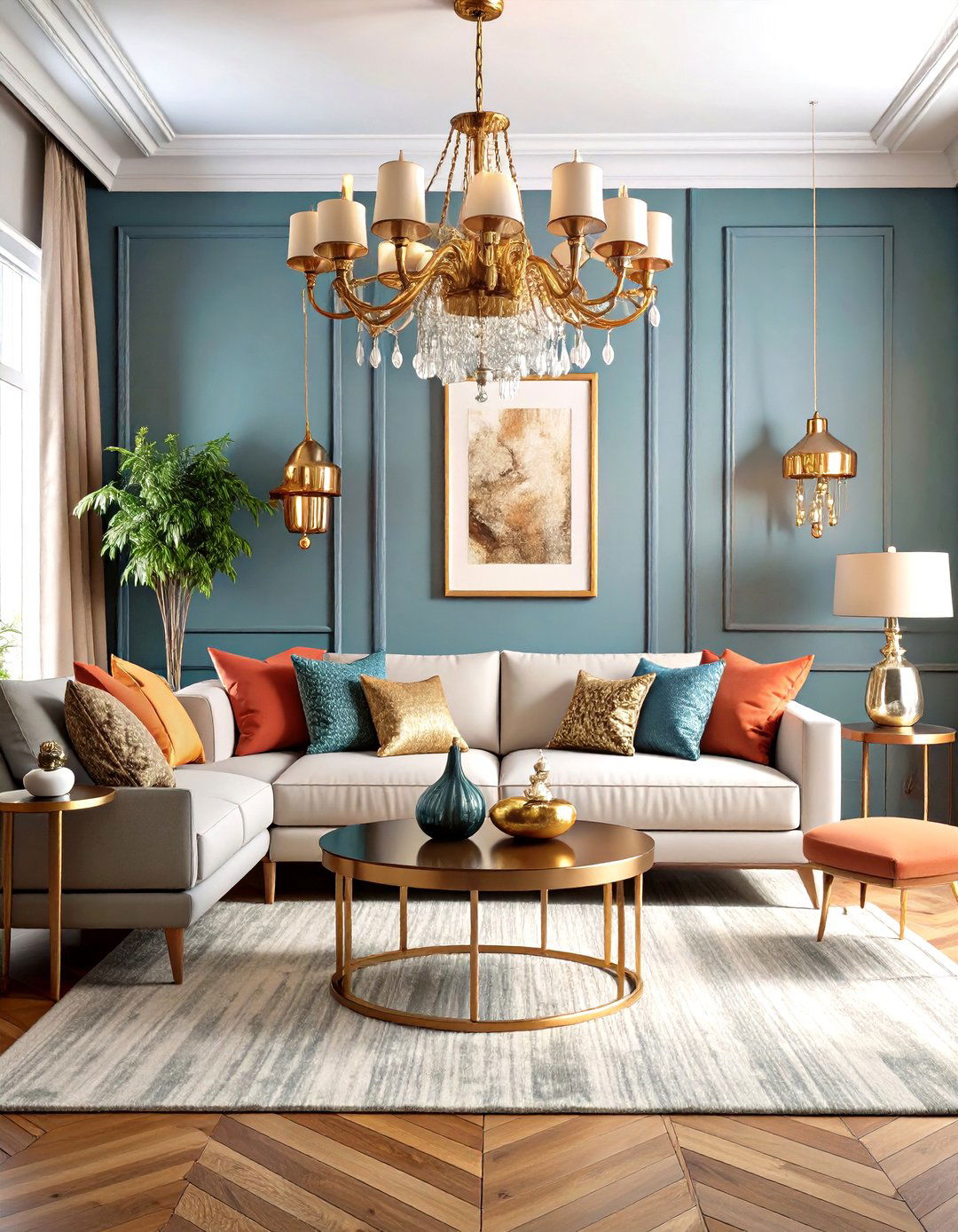 Metallic Accent Incorporation - 24 Eclectic Living Room Ideas