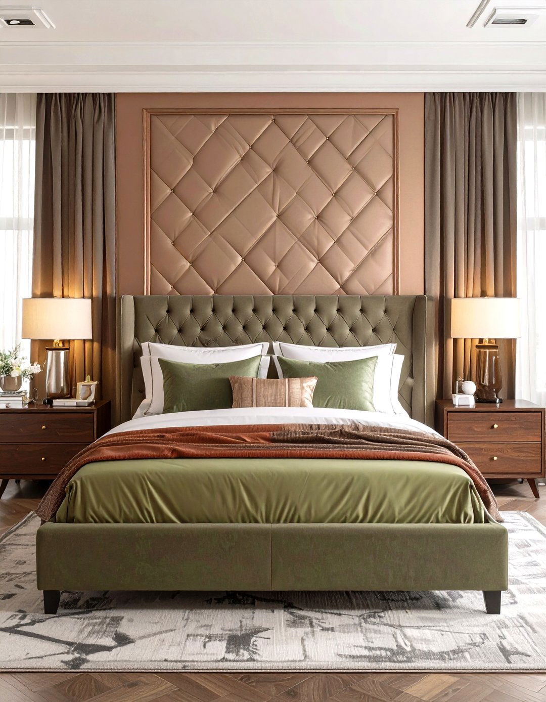 Metallic Accent Wall Design - 24 Glam Bedroom Ideas
