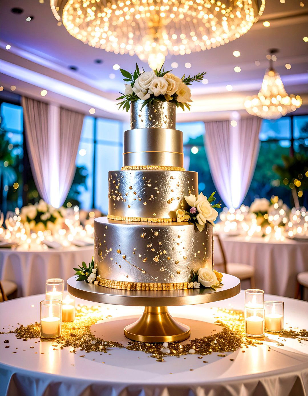 Metallic Accent Wedding Cakes - 24 Wedding Cake Ideas