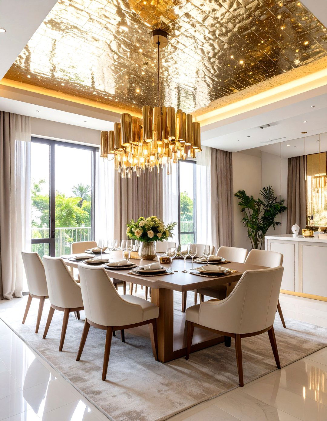 Metallic Ceiling Treatments - 24 Art Deco Interior Design Ideas