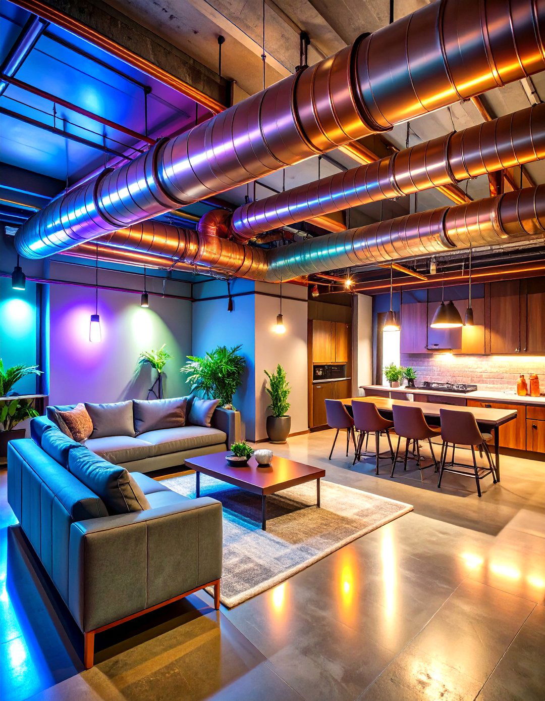 Metallic Finish Accent Ceiling - 24 Exposed Basement Ceiling Ideas