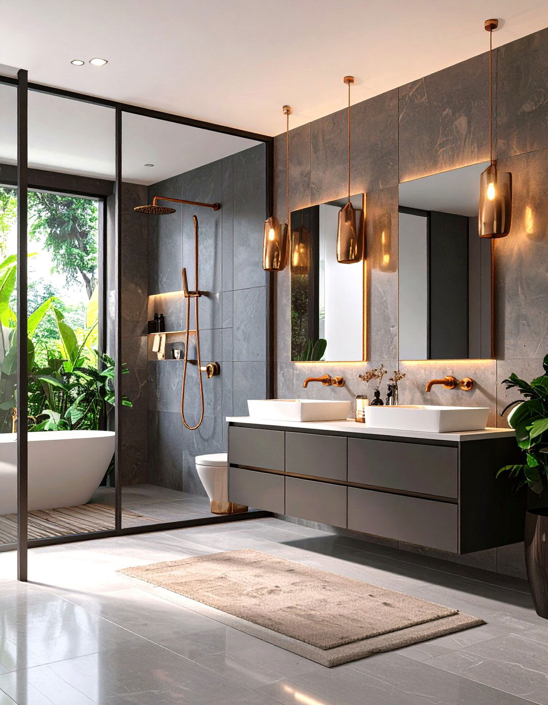 Metallic Mixing Bathroom Luxury - 24 Eclectic Bathroom Ideas