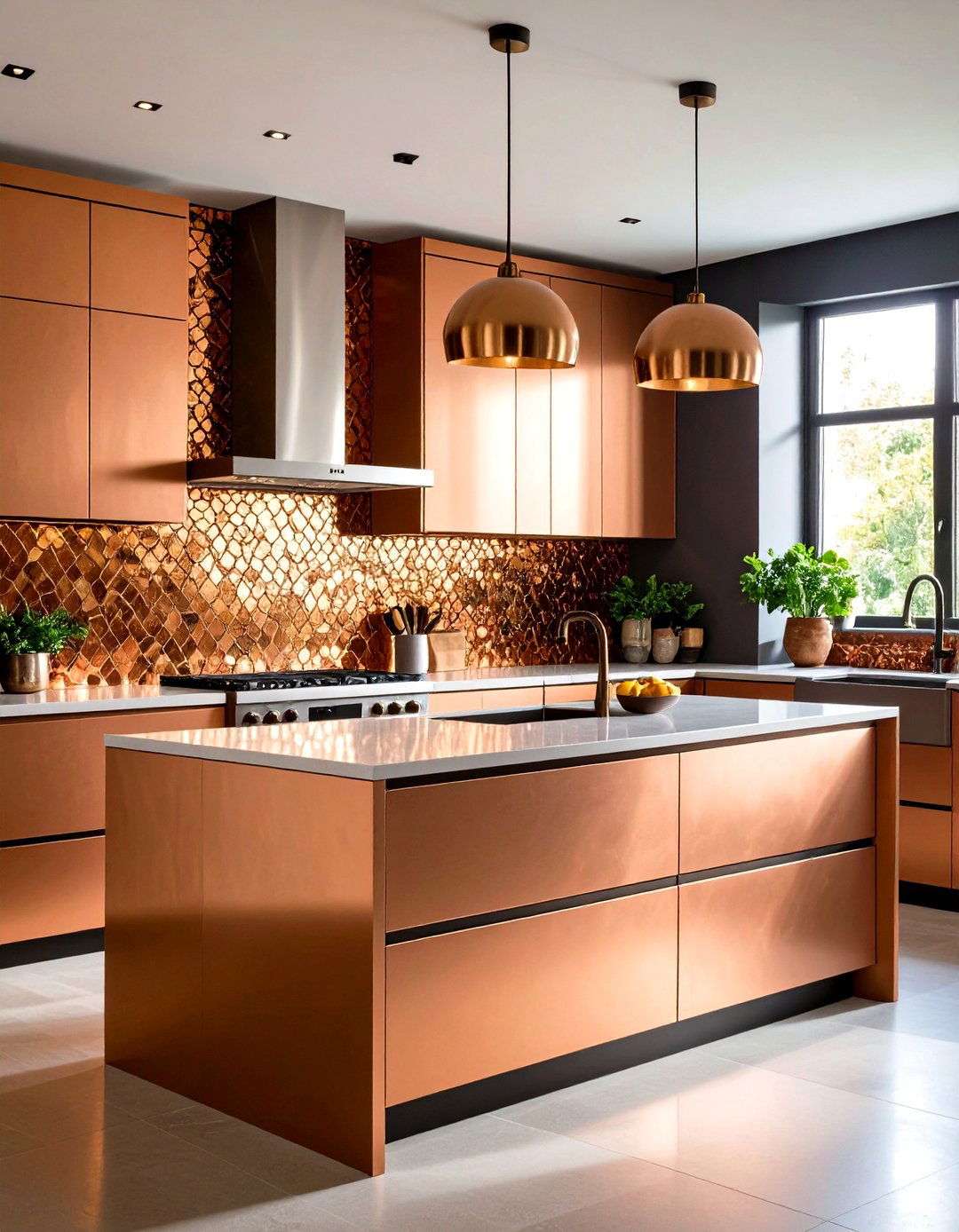 Metallic Mosaic Accent Wall - 24 Kitchen Splashback Ideas