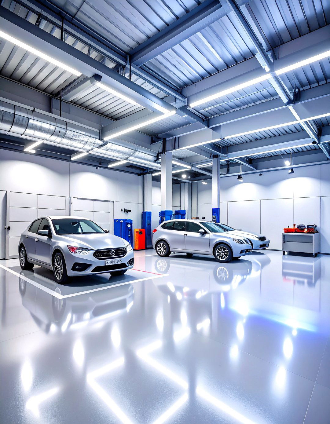 Metallic Silver Contemporary Theme - 24 Garage Wall Paint Ideas