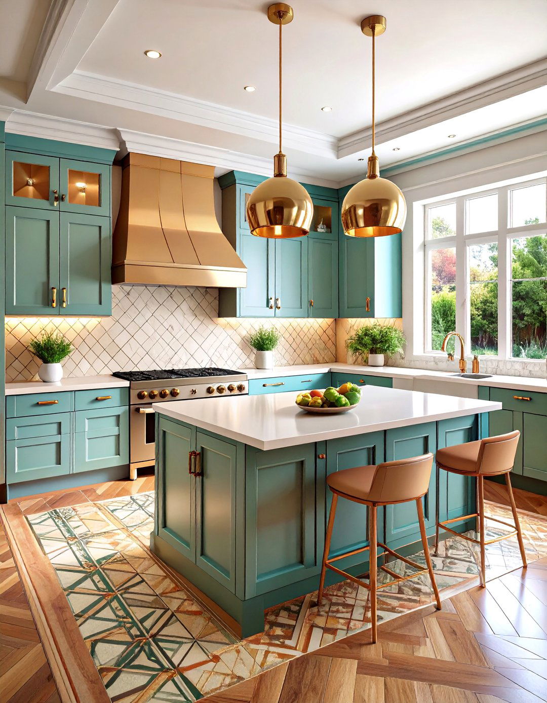 Metallic Tile Accents - 24 Art Deco Kitchen Ideas
