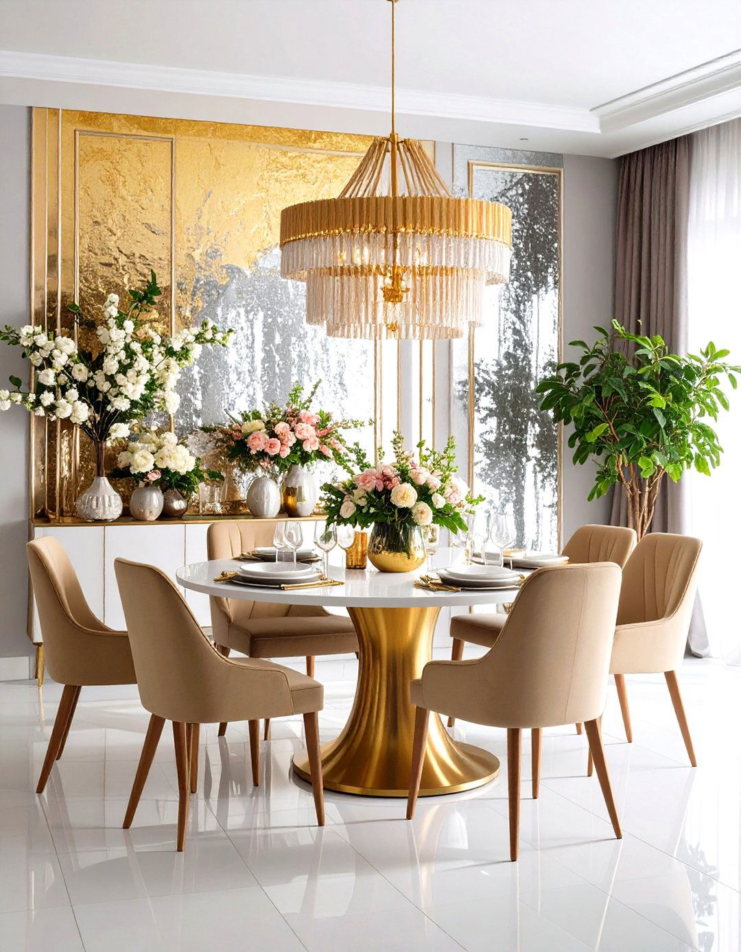 Metallic Wallpaper Glamour Wall - 24 Feature Wall Ideas