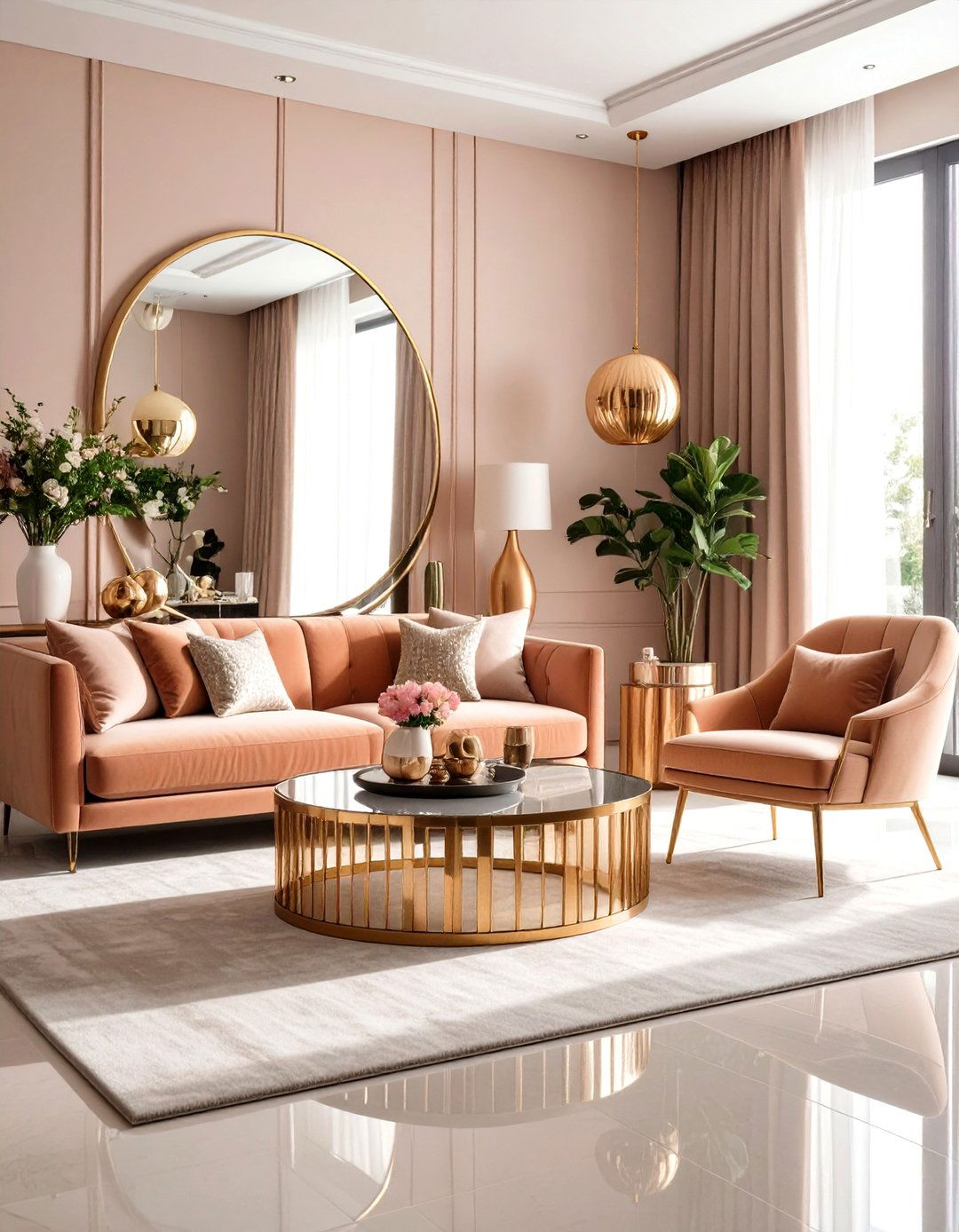 Metallic and Mirror Magic Living Room - 24 Maximalist Living Room Design Ideas