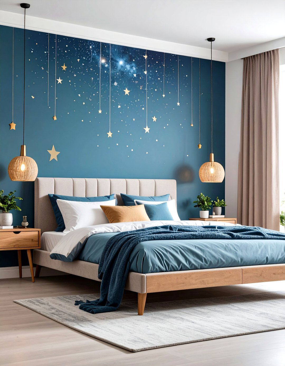 Meteor Shower Wall Decals - 24 galaxy space-themed bedroom ideas