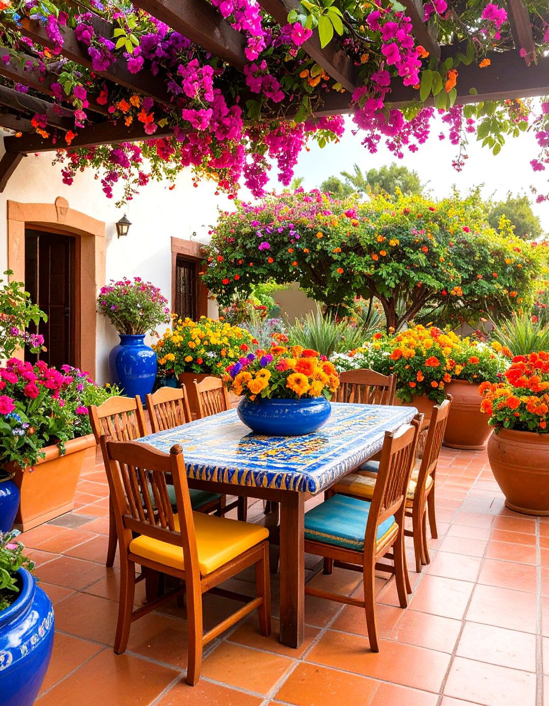 Mexican Hacienda Courtyard - 24 Outdoor Dining Area Ideas