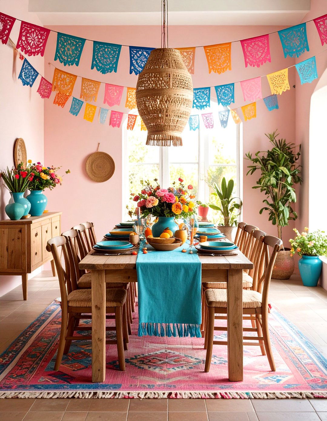 Mexican Hacienda Fiesta Colors - 24 Colorful Dining Room Ideas