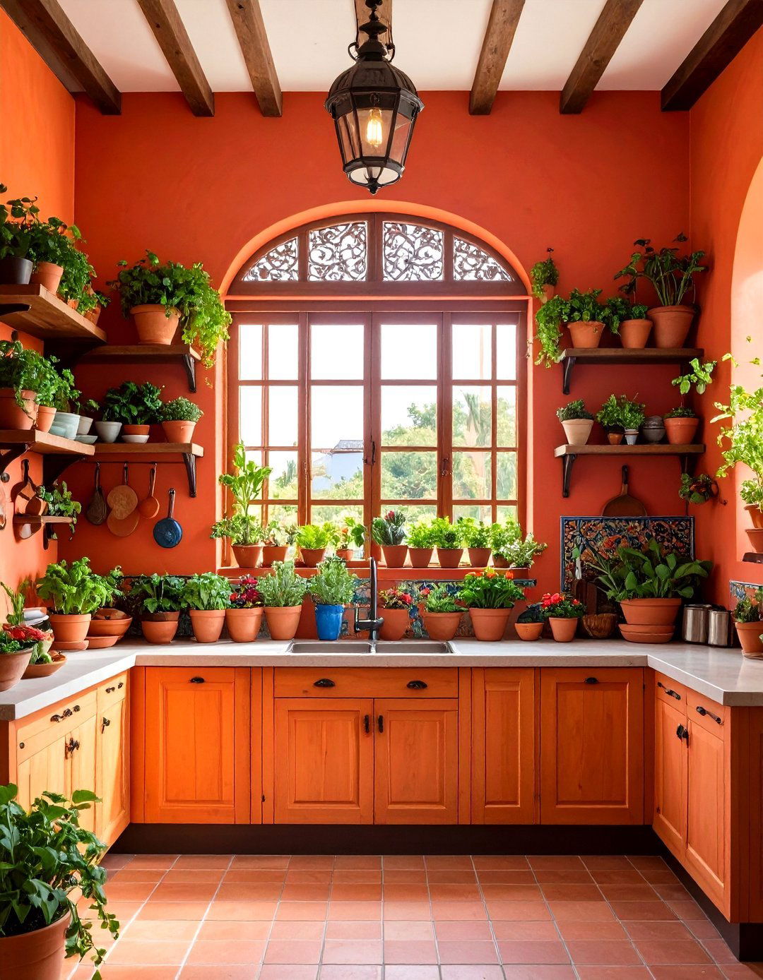 Mexican Kitchen Garden Window Features - 24 Mexican Kitchen Ideas