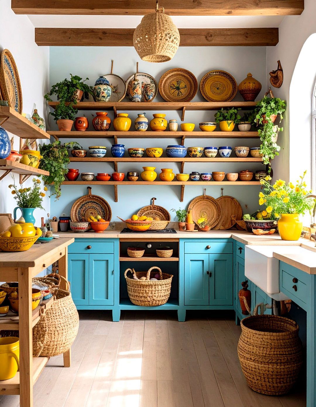 Mexican Kitchen Open Shelving Displays - 24 Mexican Kitchen Ideas