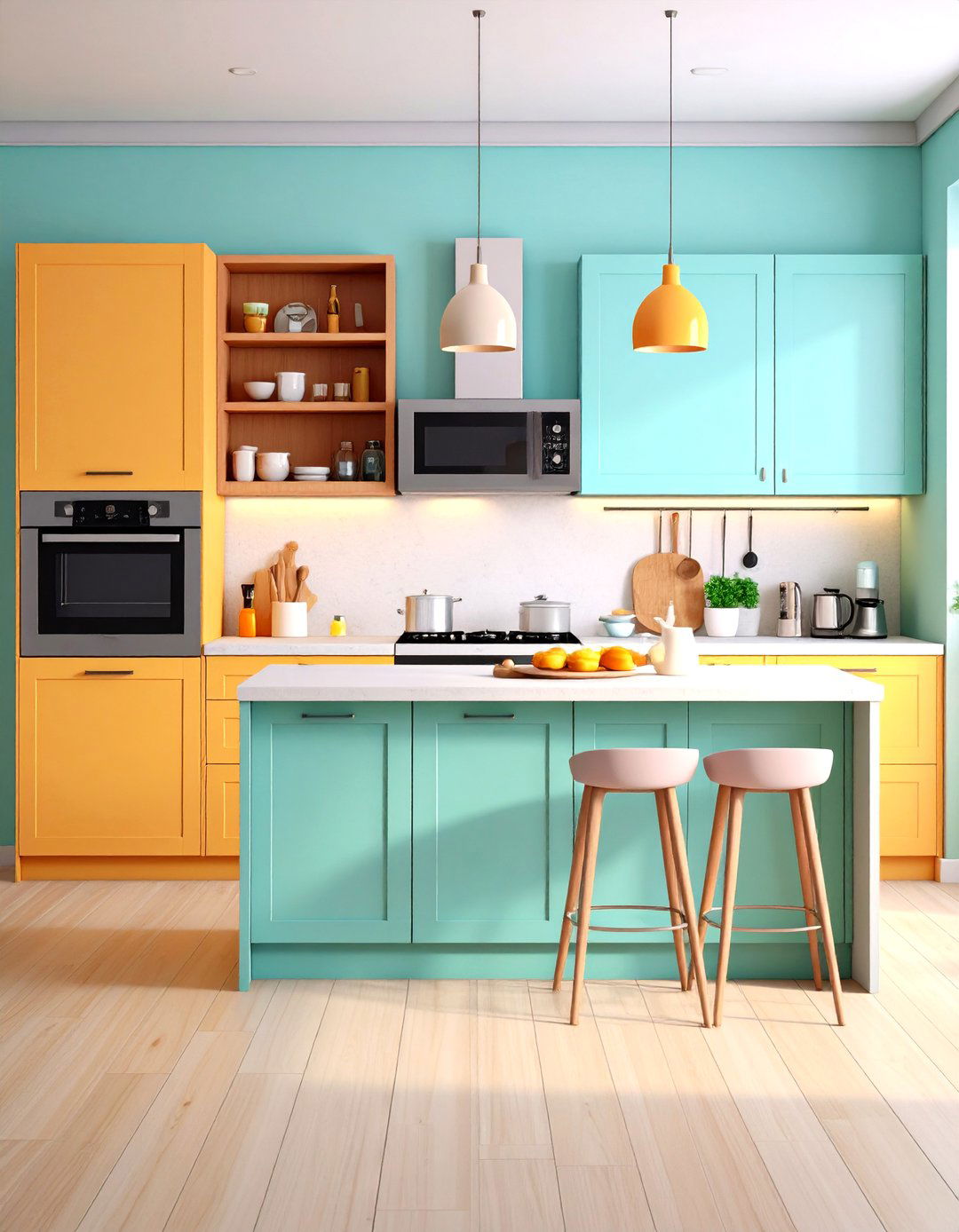Microwave And Small Appliance Nook - 24 Kitchen Island Storage Ideas