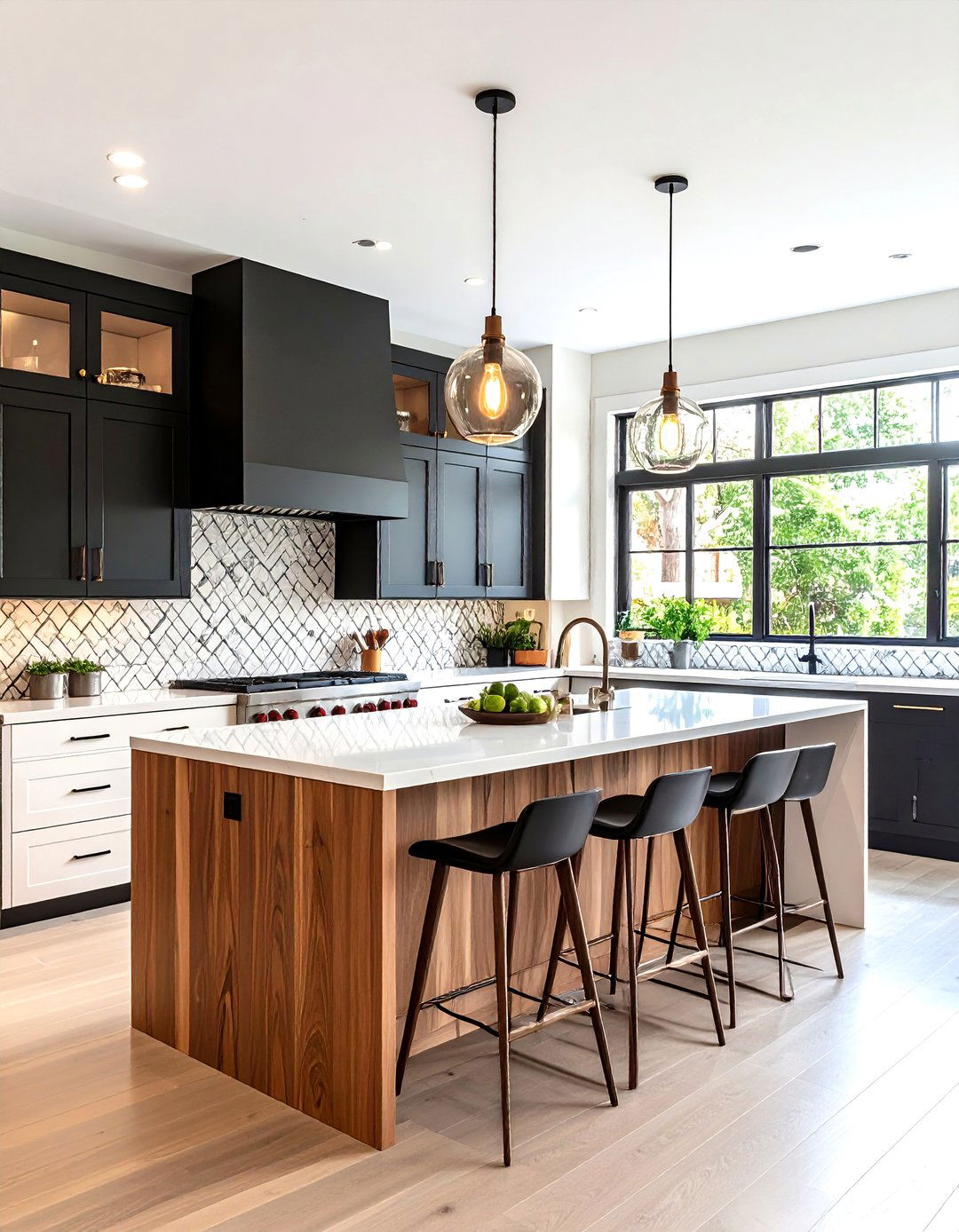 Mid Century Modern Black and White Kitchen - 24 Black and White Kitchen Ideas