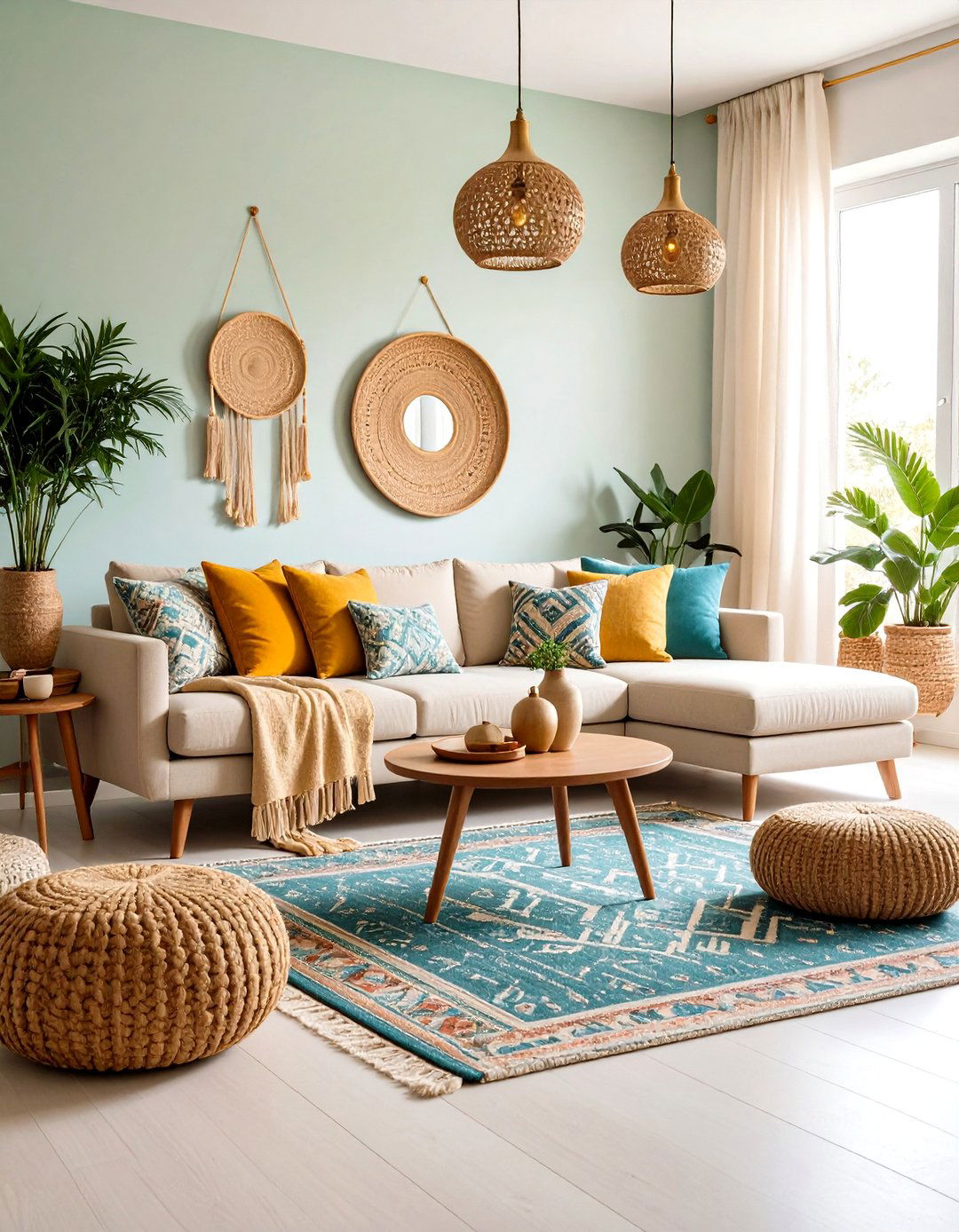 Mid Century Modern Boho Fusion - 24 Minimalist Modern Boho Living Room Ideas
