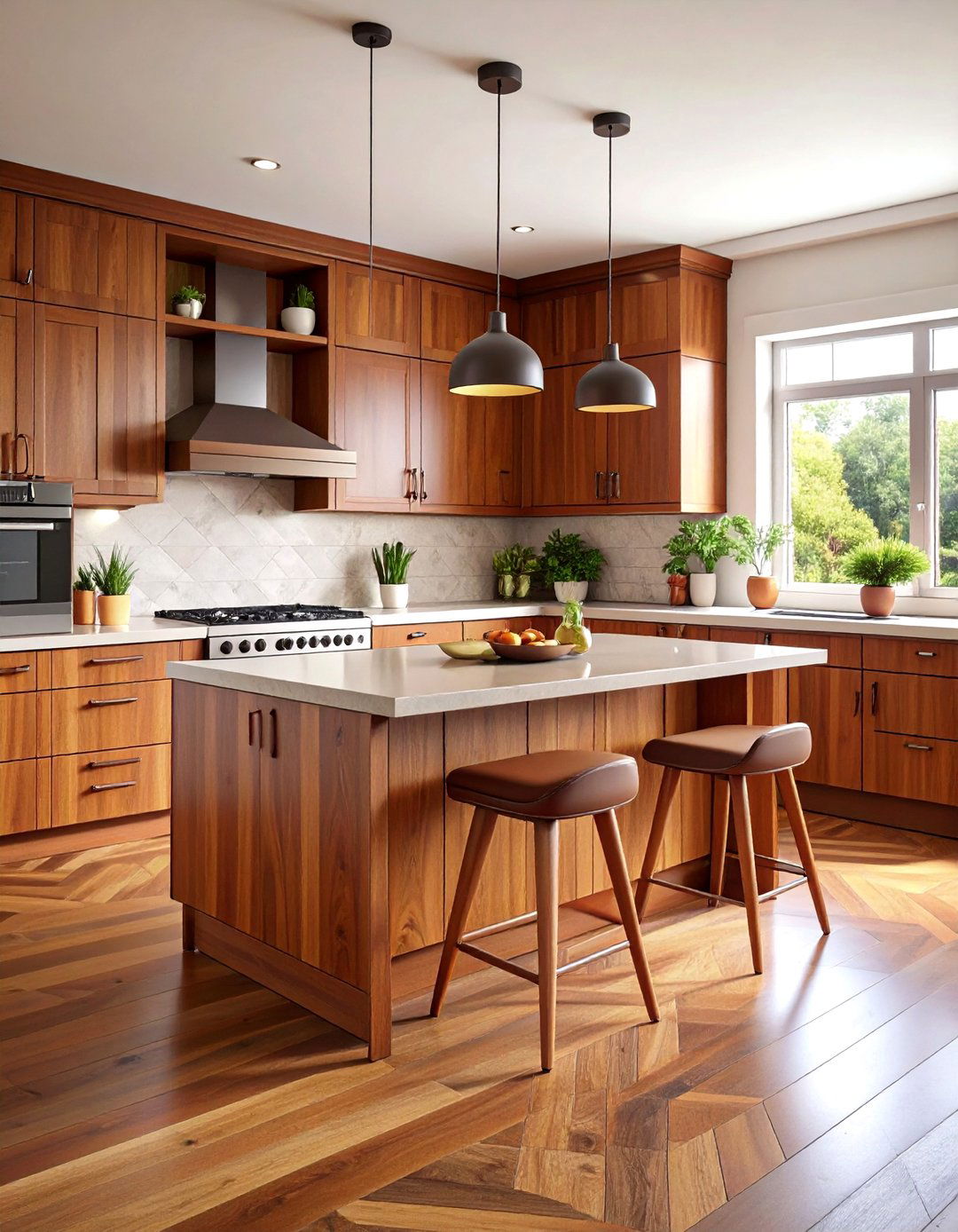 Mid Century Modern Brown Kitchen - 24 Brown Kitchen Ideas