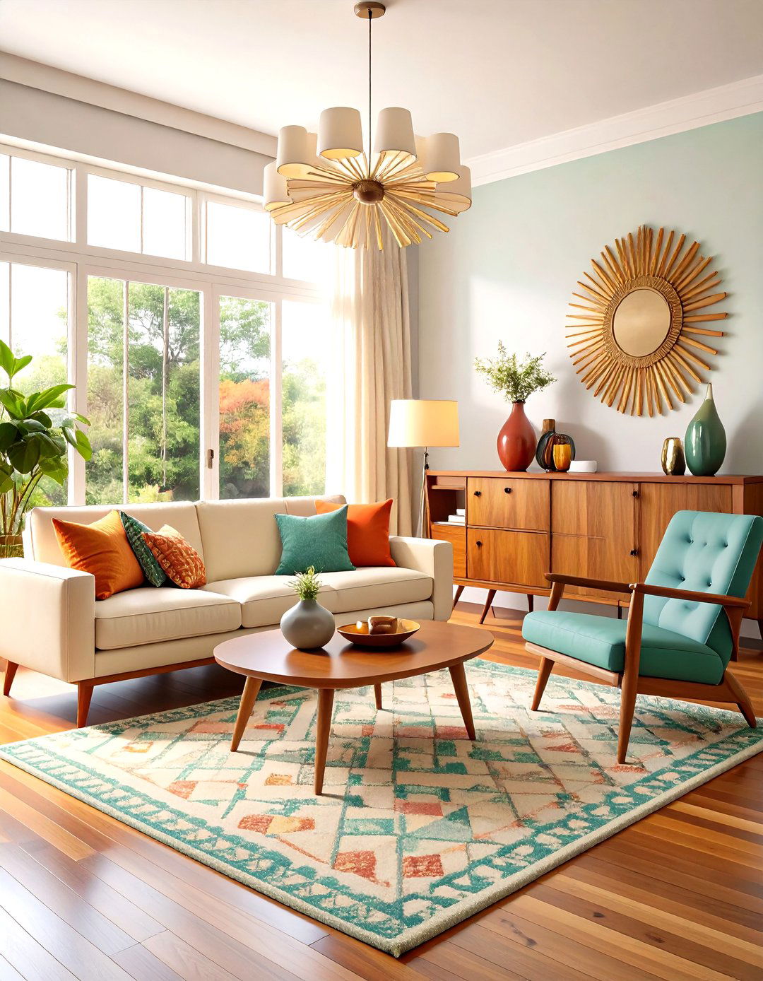 Mid Century Modern Cream Couch Setup - 24 Cream Couch Living Room Ideas
