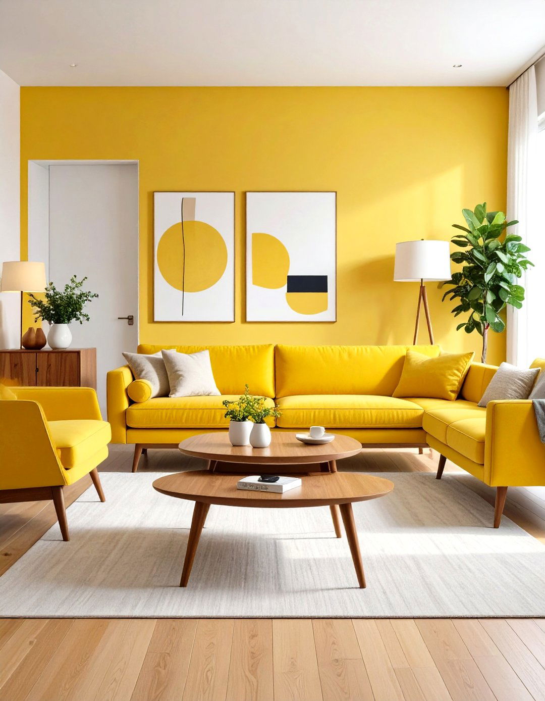 Mid Century Modern Cream - 24 Cream Living Room Ideas