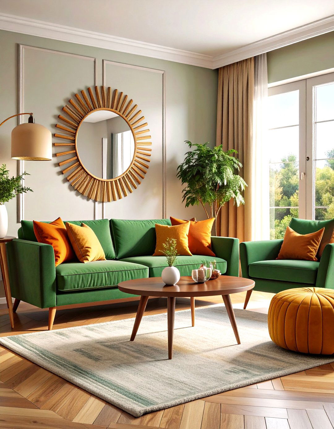 Mid Century Modern Emerald Green Sofa Living Room - 24 Emerald Green Sofa Living Room Ideas